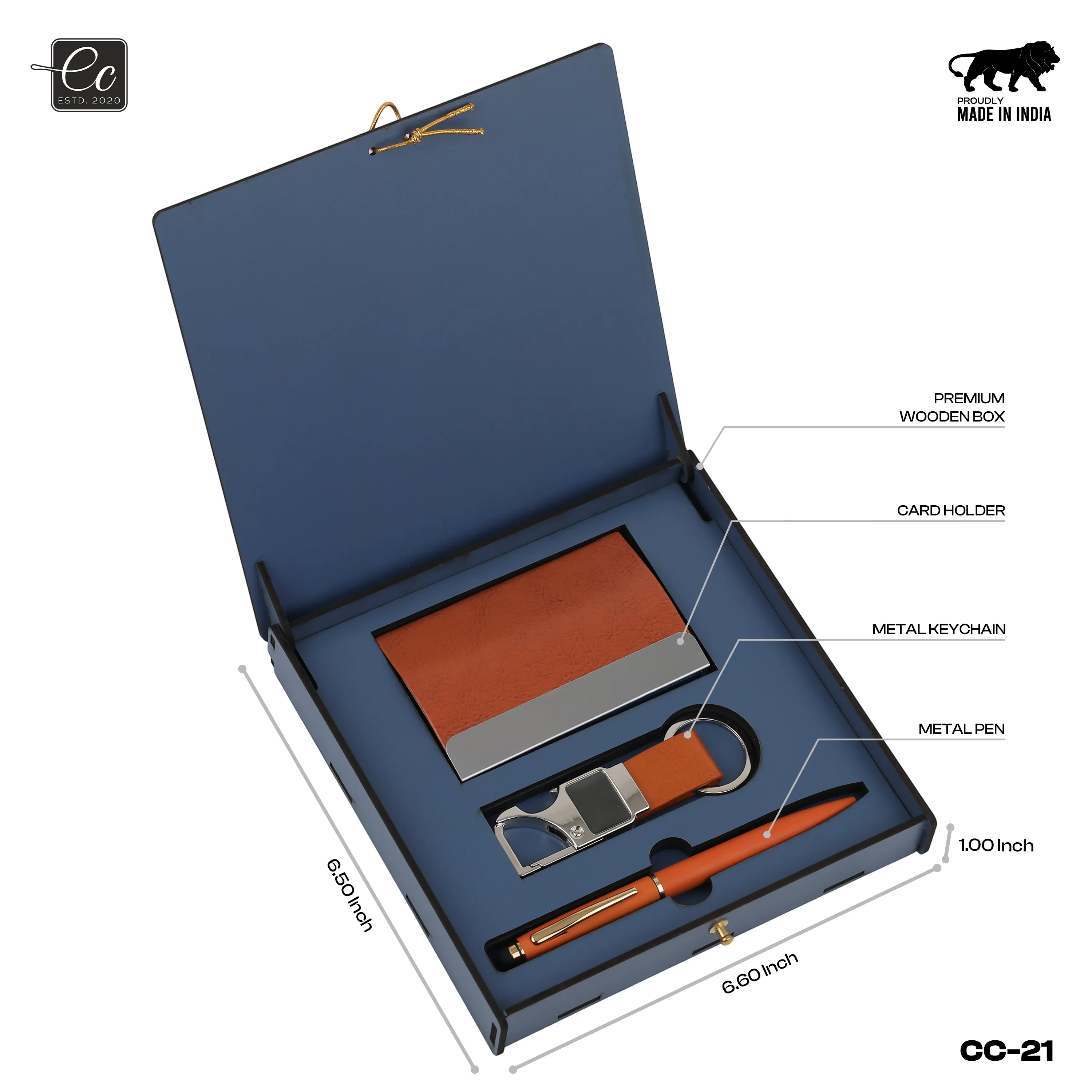 Personalized Card Holder with Pen, Keychain Gift Set with Name Engraved (3 in 1)